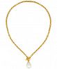 Majorica Gold-Tone Baroque Imitation Pearl Pendant Necklace