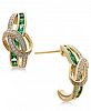 Emerald (7/8 ct. t. w. ) and Diamond (1/4 ct. t. w. ) Drop Earrings in 14k Gold