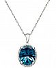 London Blue Topaz (4-1/10 ct. t. w. ) and Diamond Accent Oval Pendant in 14k White Gold