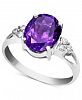 14k White Gold Ring, Amethyst (2-1/3 ct. t. w. ) and Diamond Accent Oval