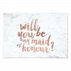 Rose gold marble Will you be my maid of honour Card