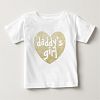 Daddy's Girl Glitter-Print heart Golden Baby T-shirt