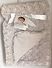 Blankets & Beyond Grey Rosette Swirl Baby Blanket