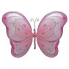 The Butterfly Grove Alex is Butterfly Decoration 3D Three Layered Hanging Mesh Nylon Decor, Pink Carnation, Small, 7" x 5"