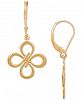 Polished Openwork Flower Drop Earrings in 10k Gold