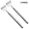 Extendable Highly Polished Stainless Steel Back Scratcher with Pocket Clip (silver 2pcs)