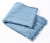 Bourina Knitted Textured Solid Soft Throw Couch Cover Blanket, 50" x 60", Blue