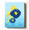 Under The Sea Ocean Theme - Stretched Canvas Nursery Wall Art Decor - Adorable Fish Design That Makes a Memorable Baby Gift Idea - High Quality 100% Wooden Frame Construction - Ready To Hang 16X20