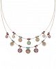 lonna & lilly Gold-Tone Multi-Stone Disk Beaded Double-Row Necklace