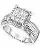Diamond Cluster Engagement Ring (1 ct. t. w. ) in 14k White Gold
