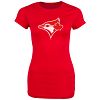 Toronto Blue Jays Women's Red-White Logo T-Shirt (Red)