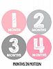 Months in Motion 106 Monthly Baby Stickers - Baby Girl - Milestone Age Sticker Photo Prop