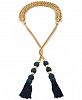 Trina Turk Gold-Tone Navy Tassel Open Lariat Necklace