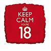 Creative Party Keep Calm You're 18 Square Foil Birthday Balloon (18in) (Red)