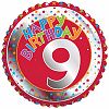 Creative Party Happy 9th Birthday Milestone Balloon (18in) (Multicolored)