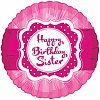 Creative Party Happy Birthday Sister Design Foil Balloon (18in) (Pink)