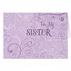 Purple Swirls Sister Maid of Honour Invitation