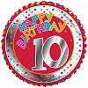 Creative Party Happy 10th Birthday Milestone Balloon (18in) (Multicolored)