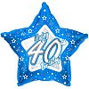 Creative Party Happy 40th Birthday Blue Star Balloon (18in) (Blue)
