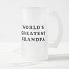 World's Greatest Grandpa Frosted Glass Beer Mug