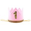 Luerme Baby Girls Birthday Hat Princess Crown Hat Headband Hairband (Pink)