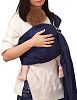 Vlokup Baby Ring Sling Carrier for Newborn Original Adjustable Infant Lightly Padded Wrap Breastfeeding Privacy 100% Cotton Dark Blue