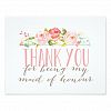 Floral Maid Of Honour Thank You Card