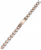 Men's Diamond Accent Id Link Two-Tone Bracelet in Stainless Steel & Rose Ion-Plating