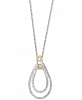 Duo by Effy Diamond Two-Tone Teardrop Pendant Necklace (1/2 ct. t. w. ) in 14k Gold and White Gold