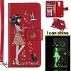 NEXCURIO [Glow In The Dark] LG K8 (2016) / Escape 3 / Phoenix 2 / K7 / Tribute 5 / Treasure Wallet Case with Card Holder Folding Kickstand Leather Case Flip Cover for LG K8 / K7 (Red)