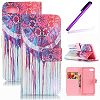 iPhone 7 Wallet Case, iPhone 7 Cover, LEECO Wrist Strap Card Pockets Slots Wallet PU Leather Folio Kickstand Protective Case Cover for Apple iPhone 7 4.7 inch (2016), Colorful Wheel