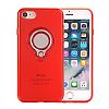 iPhone 7 Case, MCUK Shockproof Case with 1 Ring Holder, 360 Degree Rotating Ring Grip Soft TPU Protective Case with Magnetic Car Mount for iPhone 7 (Red)
