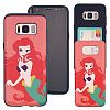 Galaxy S8 Case DISNEY Cute Princess Slim Slider Cover : Card Slot Shock Absorption Shockproof Dual Layer Protective Holder Bumper for [ Samsung Galaxy S8 ] Case - Little Mermaid Ariel Coral