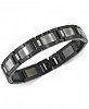 Esquire Men's Jewelry Diamond Accent Link Bracelet in Gunmetal Stainless Steel, Created for Macy's