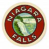 Rustic Colourful Vintage Travel Old Niagara Falls Classic Round Sticker