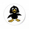 Funny Crow Classic Round Sticker