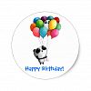 Birthday Balloons Panda Bear Classic Round Sticker