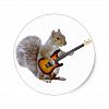 Squirrel Playing Guitar Classic Round Sticker