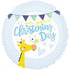 Anagram 18 Inch Christening Day Circle Foil Balloon (18 Inch) (Blue)