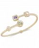 Multi-Gemstone (1-1/3 ct. t. w. ) & Diamond (1/8 ct. t. w. ) Hinged Bypass Bracelet in 14k Gold-Plated Sterling Silver