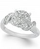 Diamond Cluster Swirl Engagement Ring (1-1/4 ct. t. w. ) in 14k White Gold