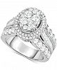 Diamond Oval Cluster Ring (3 ct. t. w. ) in 14k White Gold