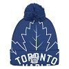 Toronto Maple Leafs Adidas NHL Oversized Logo Cuffed Pom Knit Hat