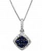 Sapphire (1/4 ct. t. w. ) & Diamond (1/10 ct. t. w. ) Pendant Necklace in 14k White Gold