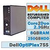 Dell OptiPlex 755 SFF/Core 2 Duo E6550 @ 2.33 GHz/ 8GB DDR2 / 250GB HDD/DVD-RW/No OS