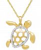 Diamond Turtle Pedant Necklace (1/10 ct. t. w. ) in 10k Gold