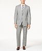Perry Ellis Men's Portfolio Modern-Fit Comfort Stretch Light Gray Fine Plaid Suit