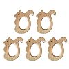MonkeyJack 5 Pieces Squirrel Shape Natural Wooden Baby Teether Teething Toy Shower Gift