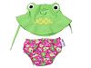 Zoocchini Swim Diaper and Sun Hat Set Frog- 0-6m, Small