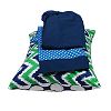 Bacati Mix and Match Zigzag/Dots 3-Piece Toddler Bed Sheet Set, Navy/Green